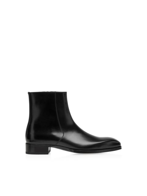 TOM FORD BURNISHED LEATHER ELKAN ZIP BOOT
