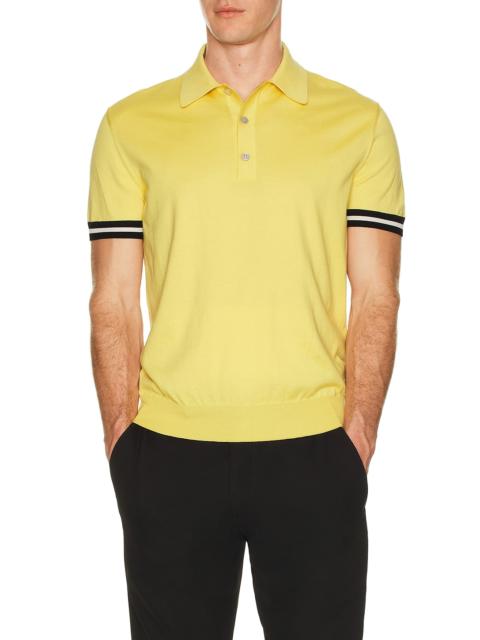 TOM FORD Contrast Cotton Silk Short Sleeve Polo