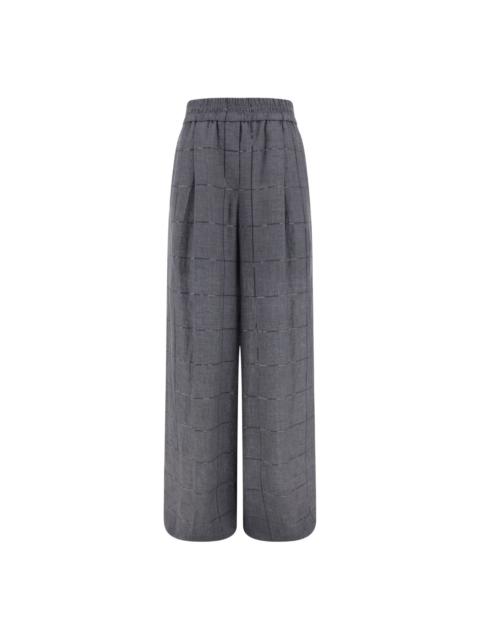 Brunello Cucinelli checked palazzo trousers