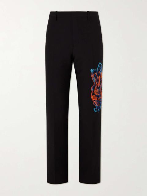 Off-White Graf Coupe' Slim-Fit Wool-Blend Suit Trousers
