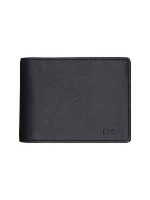 BOSS Black Embossed Logo Trifold Leather Wallet