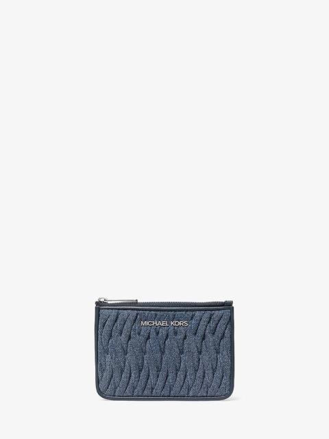 MICHAEL KORS Jet Set Travel Small Matelassé Denim Coin Pouch