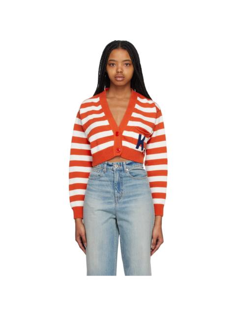 KENZO Orange Kenzo Paris Nautical Stripes Cardigan