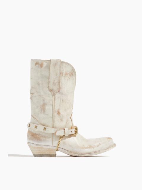 Golden Goose Wish Star Low Boot in White/Tobacco