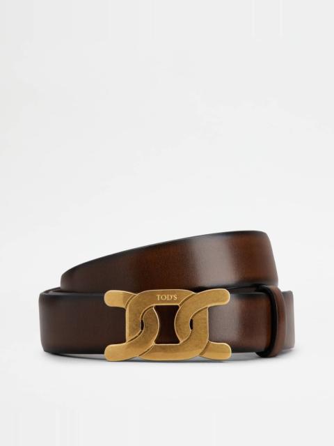 Tod's KATE BELT IN LEATHER - BROWN