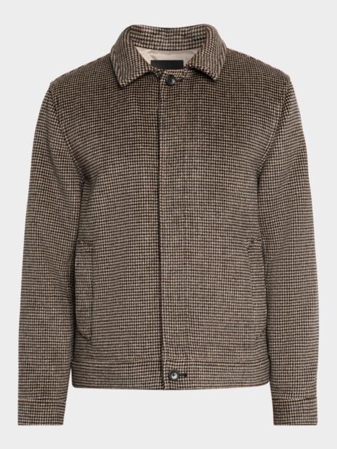 Vince Men's Houndstooth Button-Front Bomber Jacket