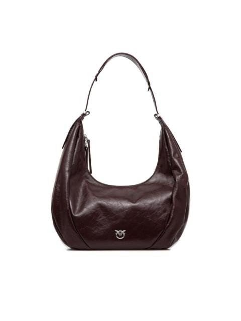 medium curved-shape leather shoulder bag