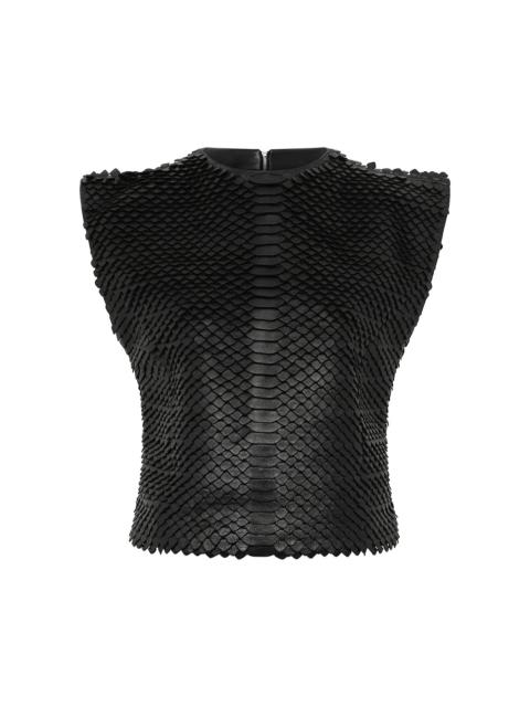 GABRIELA HEARST Pardee Jacket in Black Leather Snake Scales