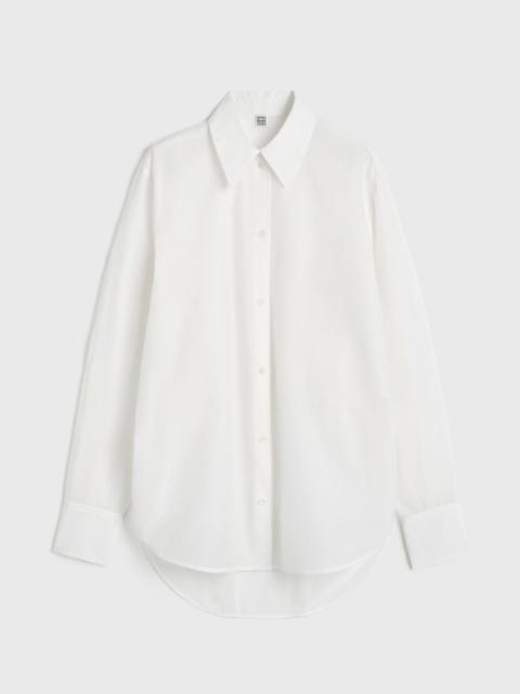 Kimono-sleeve cotton shirt white