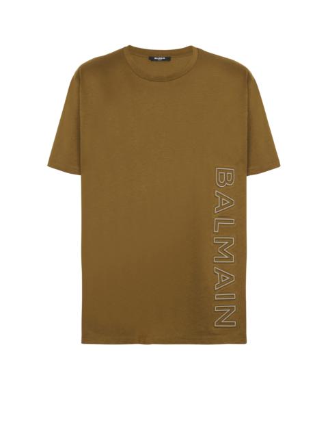 T-shirt in eco-responsible cotton with reflective Balmain logo