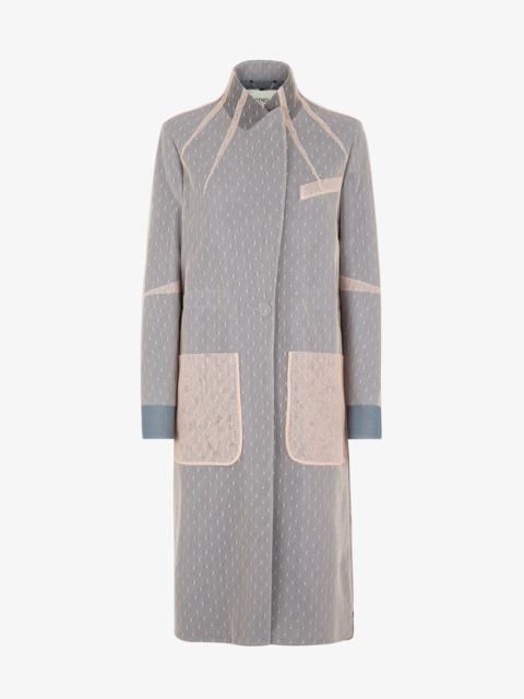 FENDI Multicolor wool and tulle overcoat