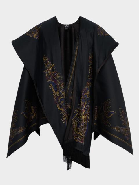 Etro Floral Paisley Jacquard Cape