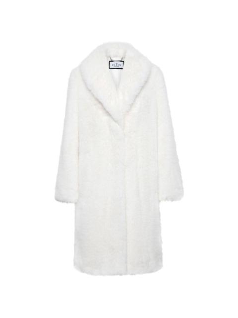 shawl-lapels faux-fur coat