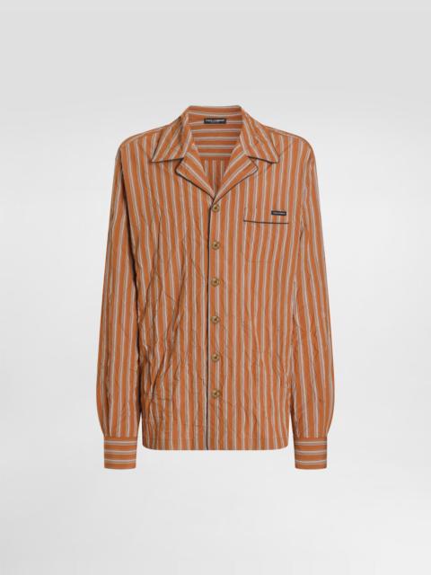 Dolce & Gabbana Crinkled striped vanity shirt