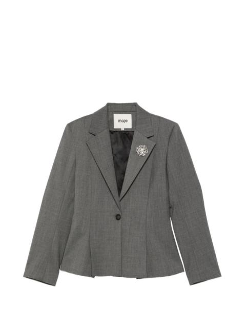 maje single-breasted peplum blazer