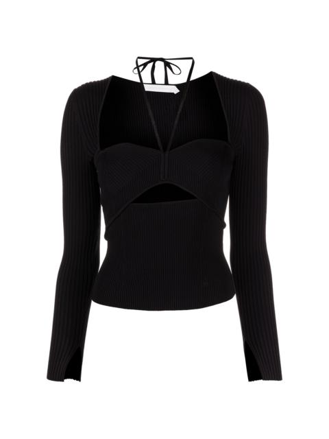 Alexia cut-out ribbed top