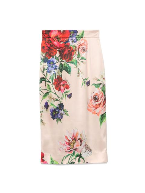 Dolce & Gabbana floral-print midi skirt