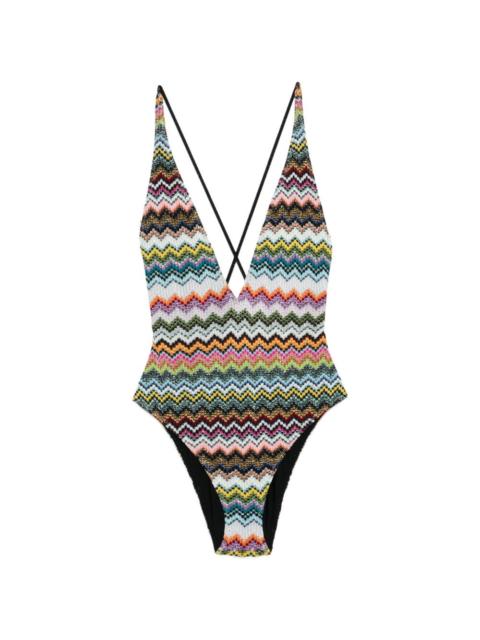 Missoni chevron V-neck swimsuit