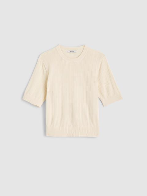 Madewell Pointelle-Stitch Crewneck Sweater Tee