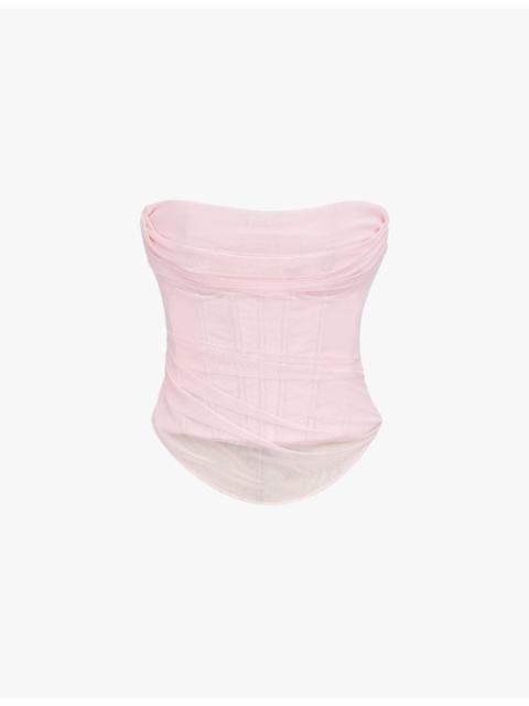 House of CB Georgie gathered strapless woven corset