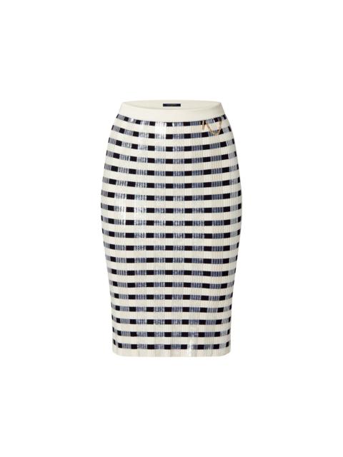 Louis Vuitton Sequin Stripes Knit Pencil Skirt
