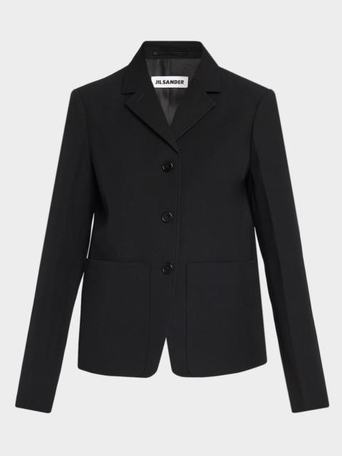 Jil Sander Notch Lapel Wool Blazer