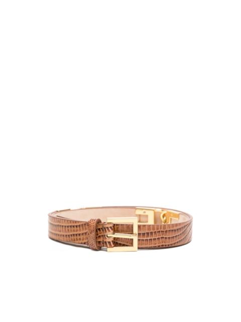 ELISABETTA FRANCHI crocodile-effect leather belt
