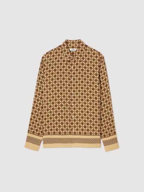 SQUARE CROSS MOTIF FLOWING SHIRT