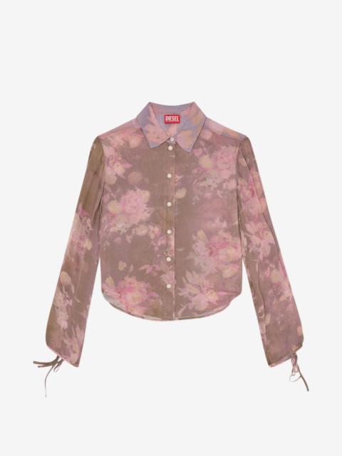 Diesel chiffon shirt with all-over floral print