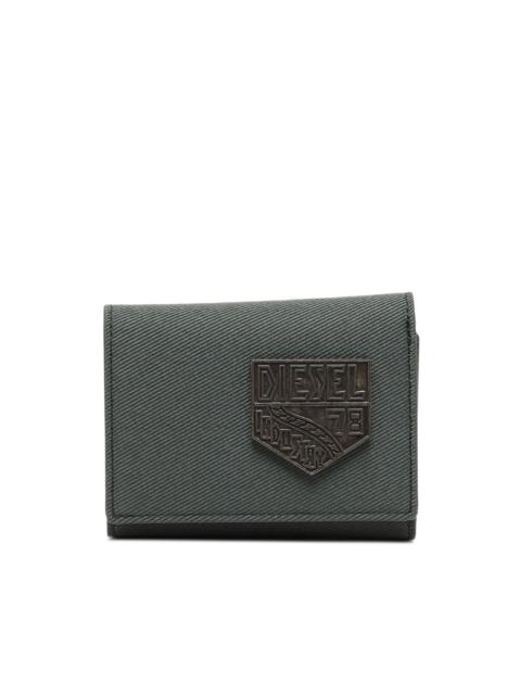 Diesel tri-fold logo-patch wallet