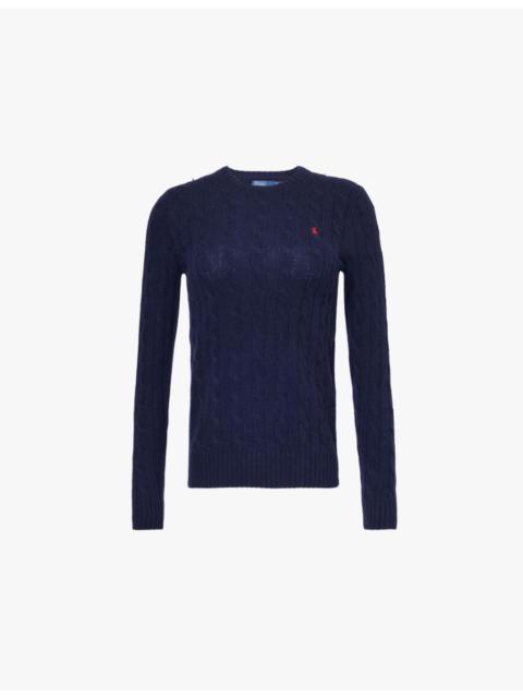 Polo Ralph Lauren Logo-embroidered cable-knit wool and cashmere jumper