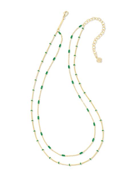 KENDRA SCOTT Dottie Gold Multi Strand Necklace in Emerald