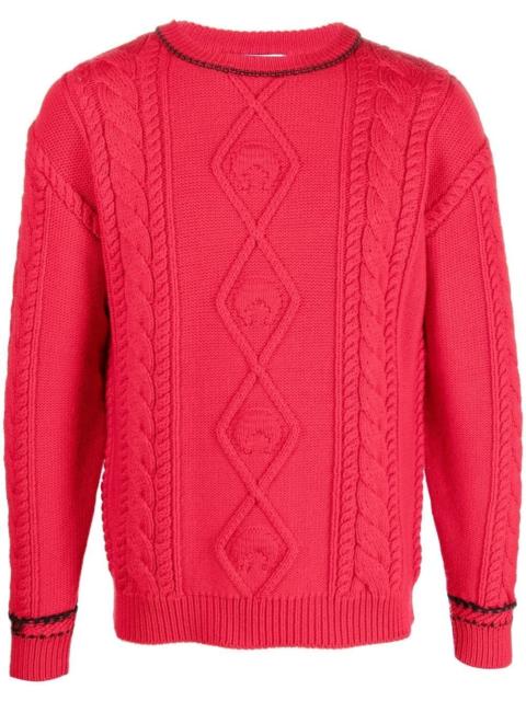 Marine Serre cable-knit wool jumper