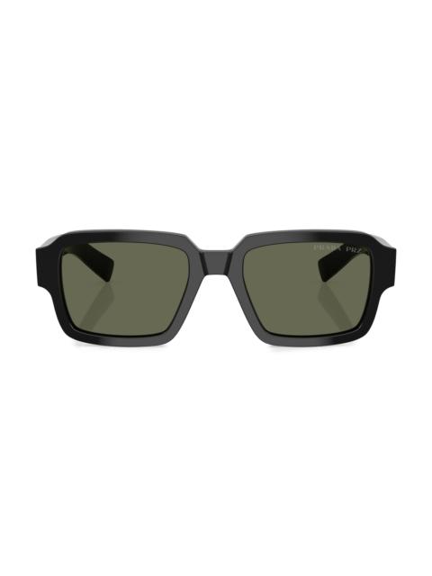 Prada Men's 52MM Transparent Acetate Sunglasses - Black
