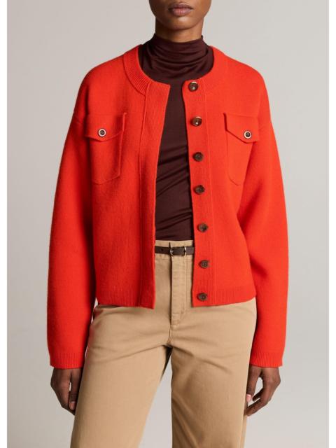 Vince Flap Pocket Wool-Blend Sweater Jacket