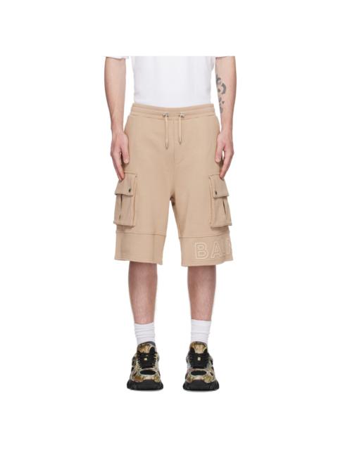 Balmain Beige Embossed Shorts