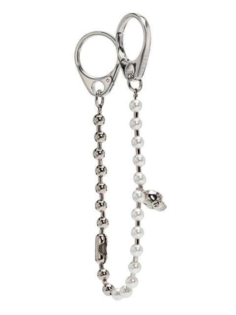 Alexander McQueen Women's Skull & Imitation Pearl-Beaded Chain Charm - Pearl