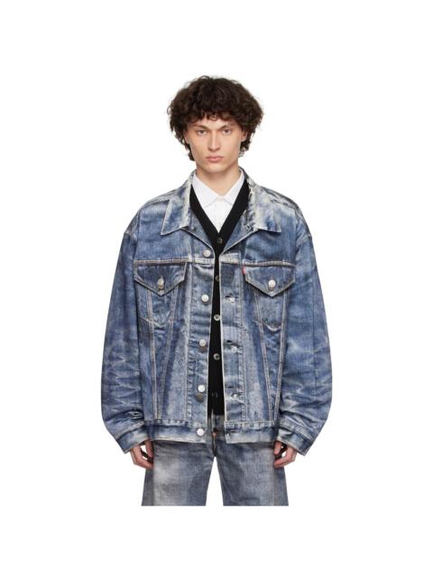 Junya Watanabe MAN Navy Levi's Edition Cotton Twill Inkjet Print Jacket