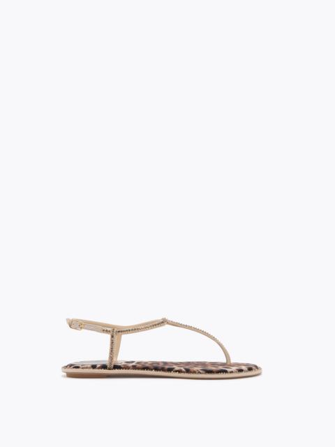 RENE CAOVILLA DIANA ANIMALIER SANDAL WITH CRYSTALS 10