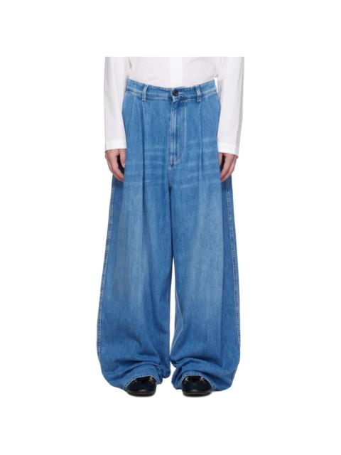 Marni Blue Pleated Jeans