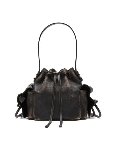 Acne Studios leather drawstring mini bag