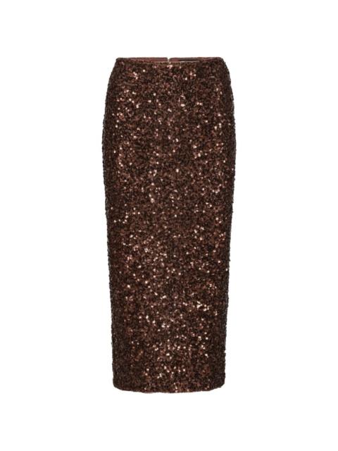 ROTATE sequin-embellished midi skirt