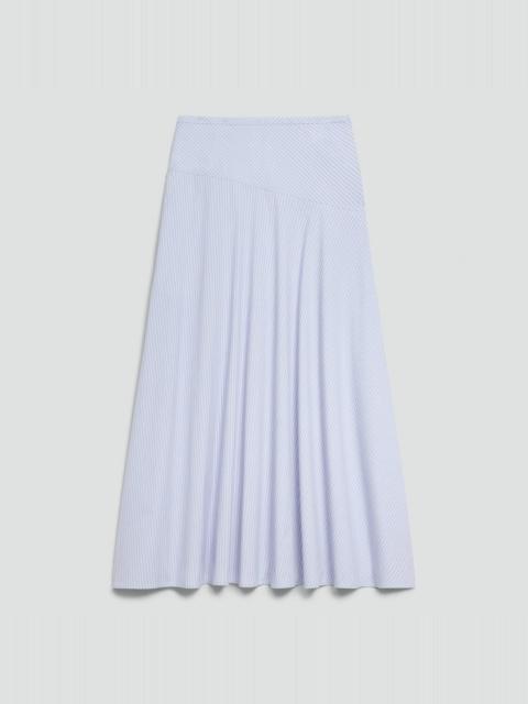 Theory Angled Yoke Skirt in Striped Cotton-Blend