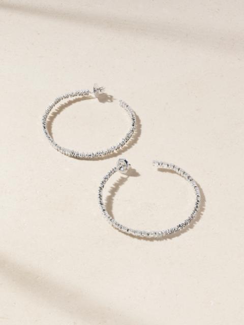 SUZANNE KALAN 18-karat White Gold Diamond Hoop Earrings