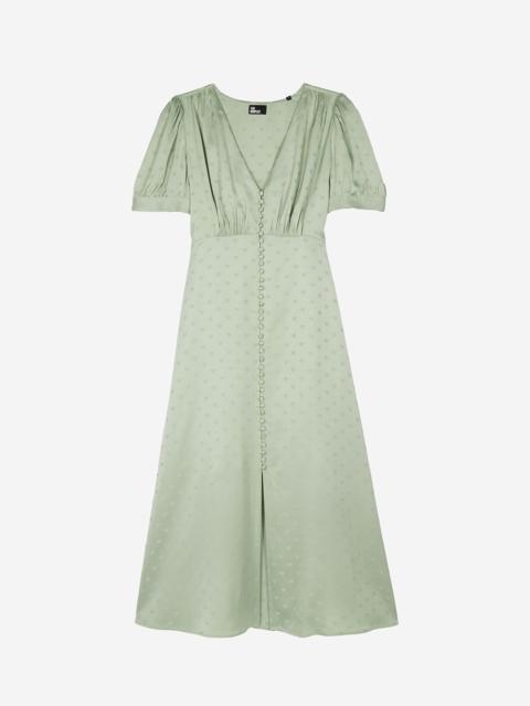 The Kooples GREEN HEART JACQUARD MAXI DRESS