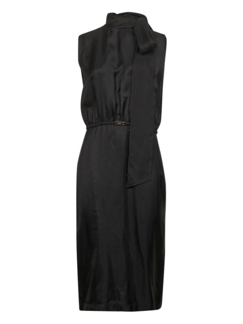 lavallière tie buckle belt dress