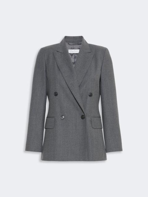 Max Mara SCENICO Double-breasted wool flannel blazer - MEDIUM GREY