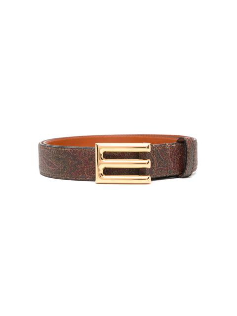 Etro paisley-print logo-buckle belt