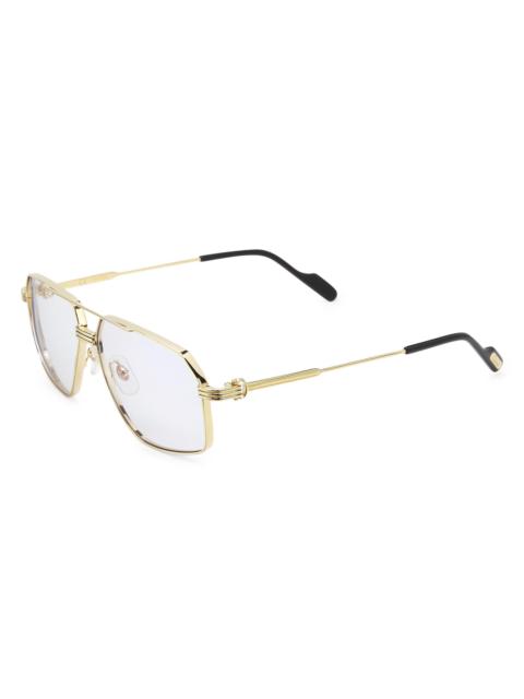Cartier Men's 58MM Rectangular Sunglasses - Gold