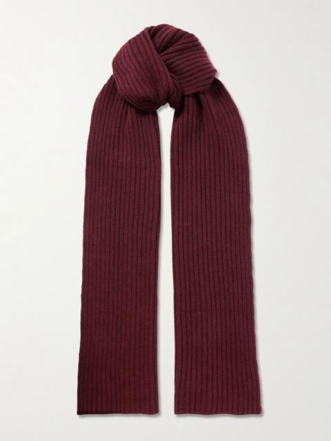 arch4 Nancy ribbed cashmere scarf Burgundy